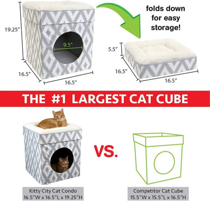 Indoor Cat Cube Furniture, White Cube