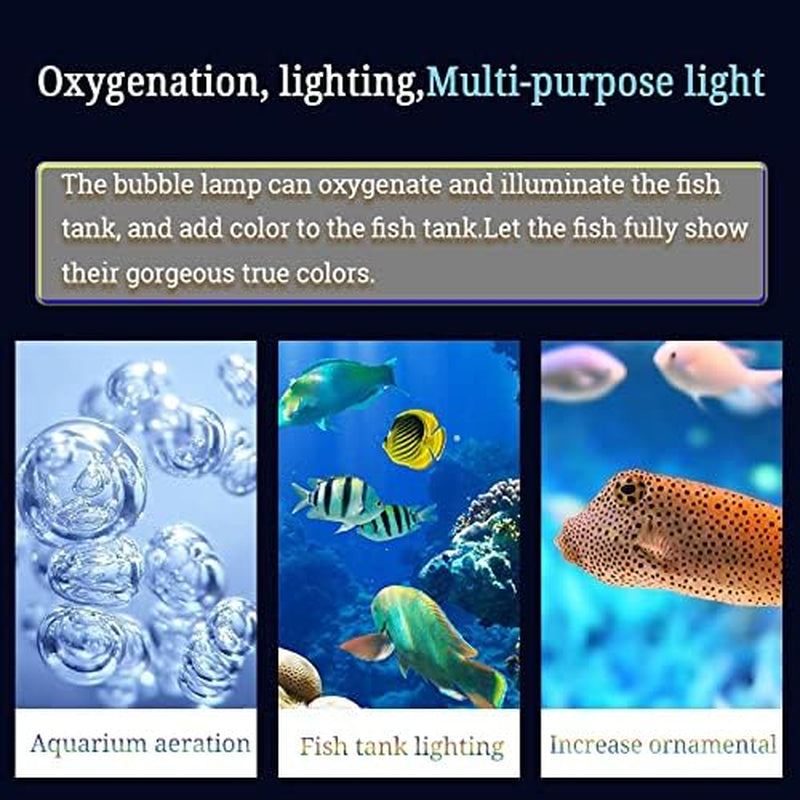 LED Fish Tank Light,Submersible Aquarium Light with Air Bubble Hole,Ip68 Waterproof,Color Changing LED Lights with Remote Controller,31Cm/12.2"